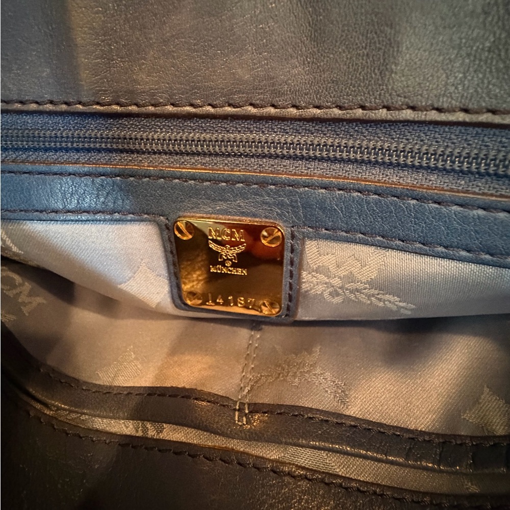 MCM Blue Leather Shoulder Bag - Unbranded - Picture 9 of 15